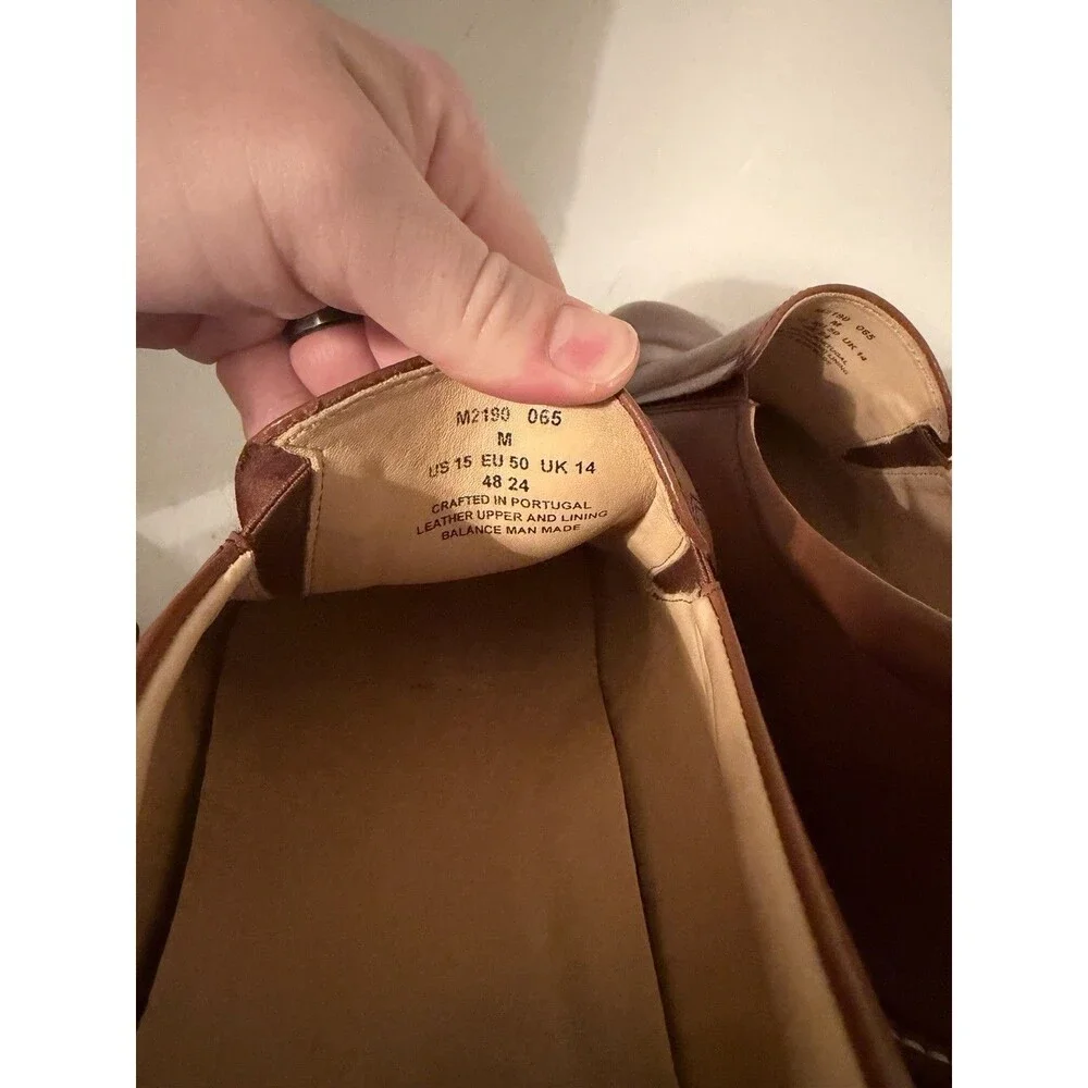 Samuel Hubbard Frequent Travel Shoes Men 15 Brown Leather Casual Loafer Portugal